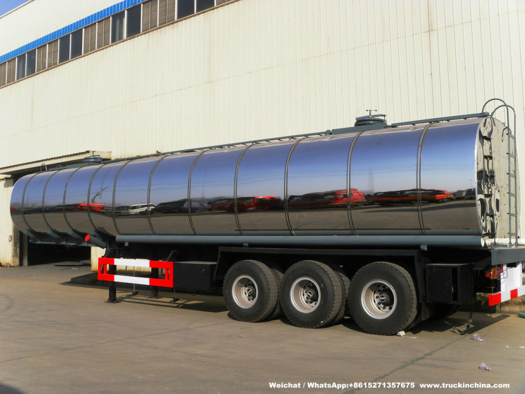 Heavy Duty Stainless Steel Tanker Semi Trailer 60000L for Food Oil, Ethanol, Liquor, Win (40-60T Polished Stainless Tanker)