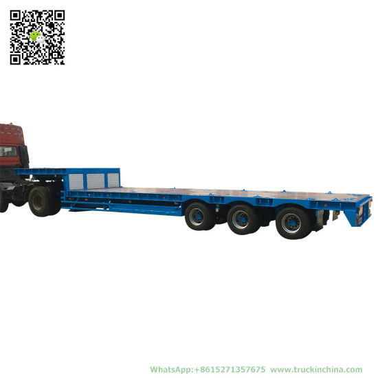 Customizing 60t Lowboy 3 Axles Air Suspension Plateform Semi Trailer 