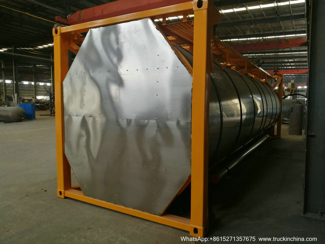 Phosphoric Acid Tank Container Swap Tank Insulated with Stainless Steel Steam Heating Pipe (Road Transport by 30FT ISO Container Trailers)