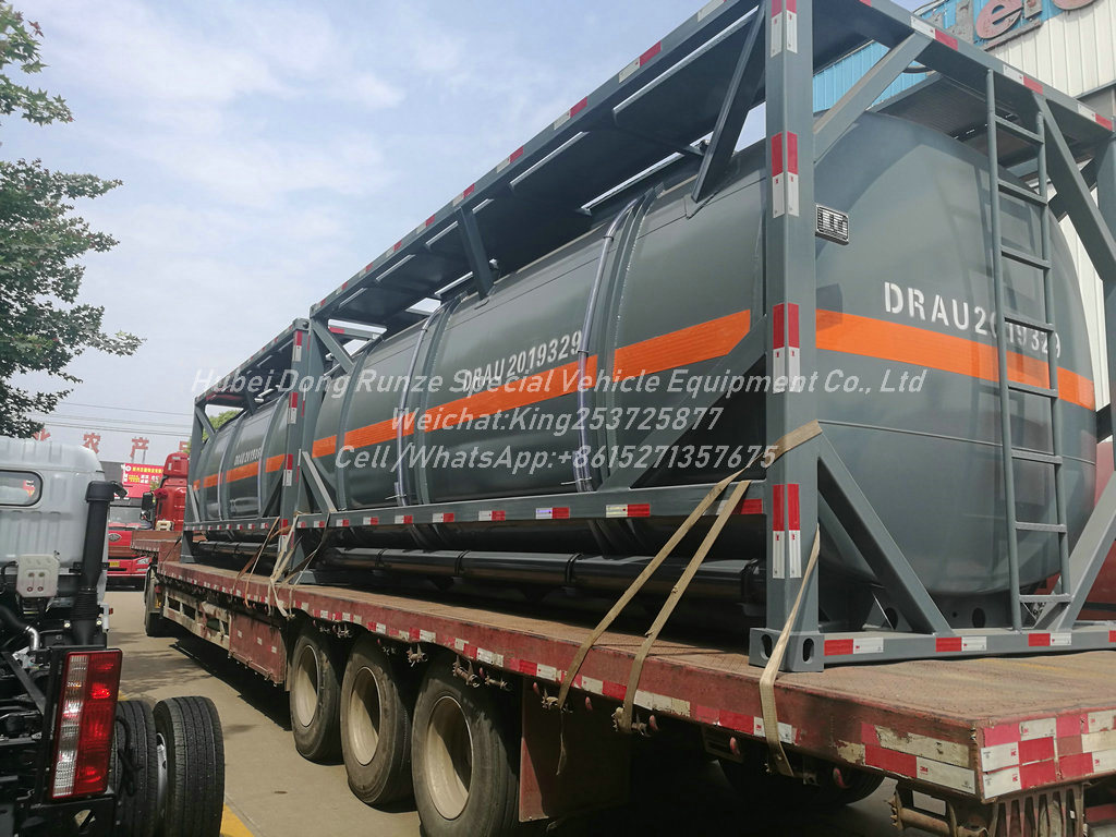 20FT ISO Hydrochloric Acid Tank Container 21cbm (21000 Liters Steel Lined LLDPE) for Vietnam Chemical Factory Acid Trailer Transportation