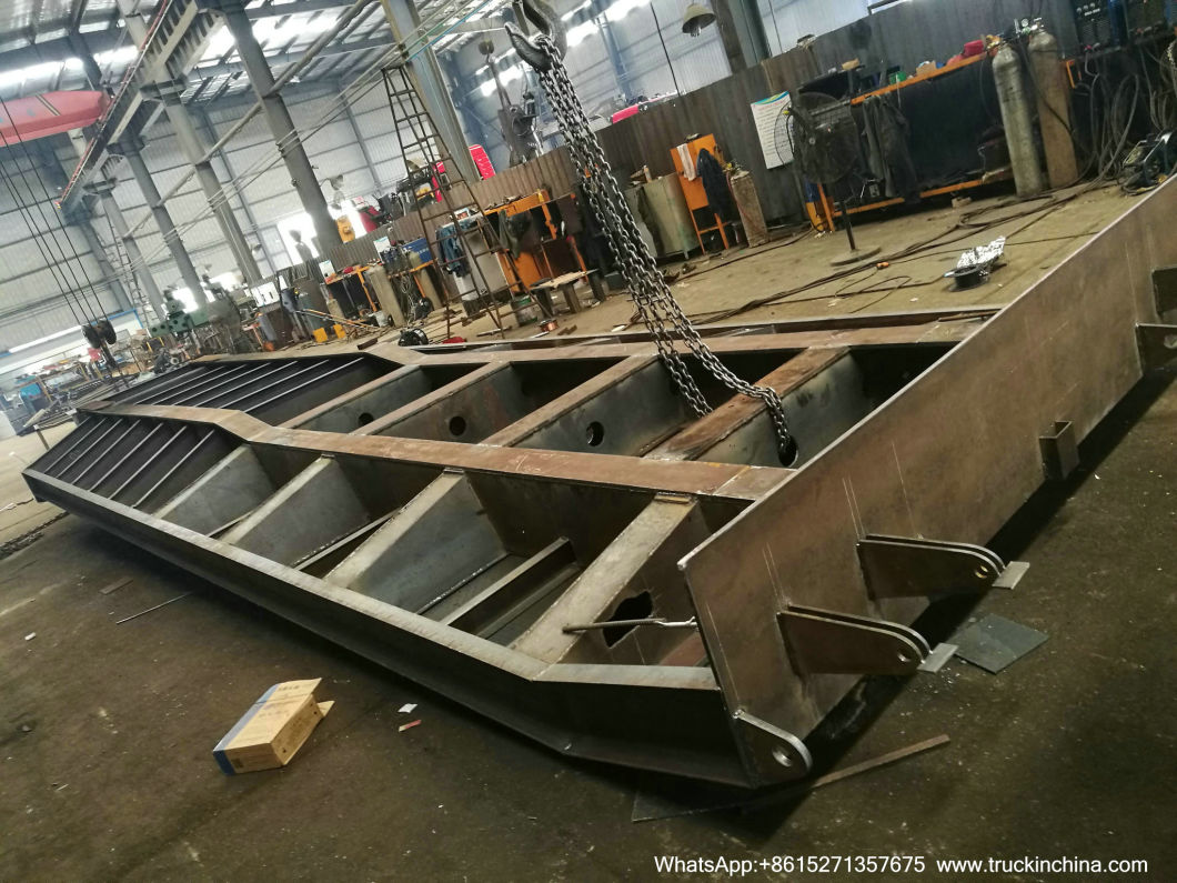 4 Axle 2 Line Low Bed Trailer Payload 80tons