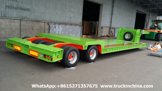 Hydraulic Low Loader 2 Axle 16 Wheel Hydraulic Gooseneck Lowbed Semi Trailer