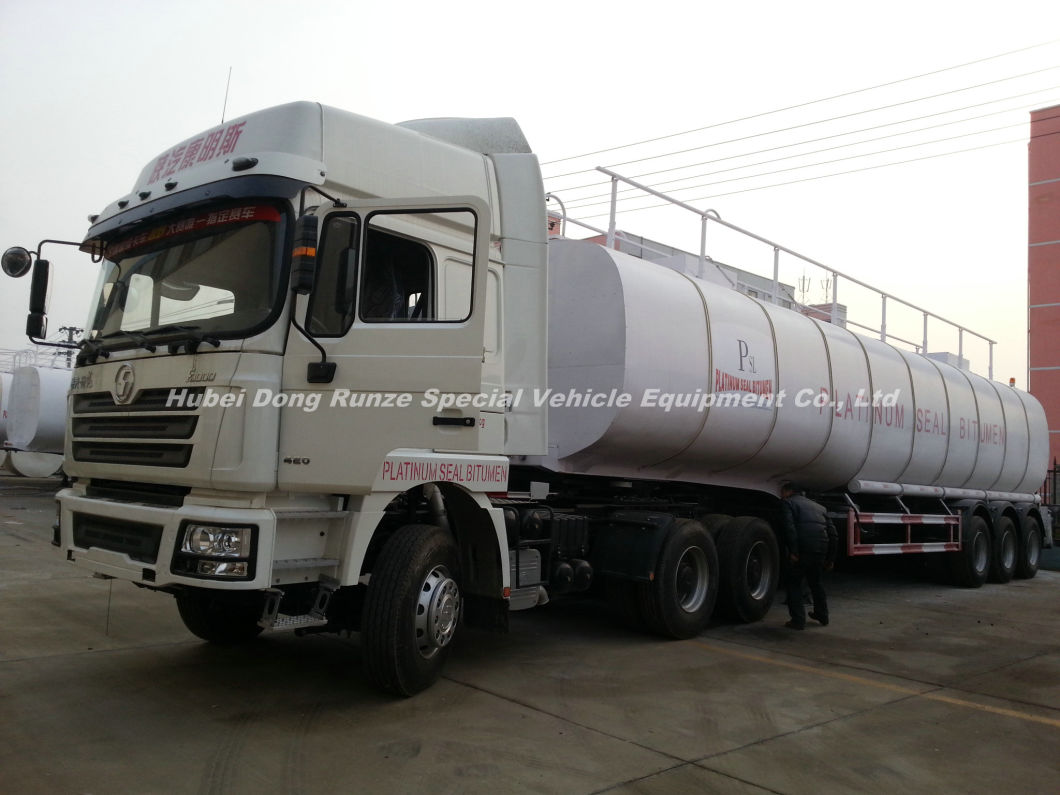 Hot Liquid Asphalt Tanker Trailer Truck 50, 000 Liters with Two Burner Heater Insulation Layer for Transport Bitumen, Liquid Asphalt, Coal Tar Oil, Crude Oil