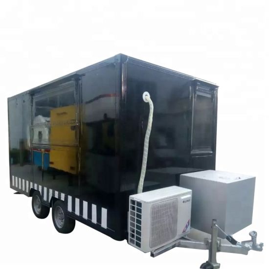 New Mobile Food Trailer Pastel Green Mobile Food Drawbar Customized