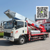 HOWO Truck Mounted Telescopic Ladder Truck for House Building Goods Lift and Download (House Furniture Moving Hydraulic 28 M Aerial Platform Ladder)