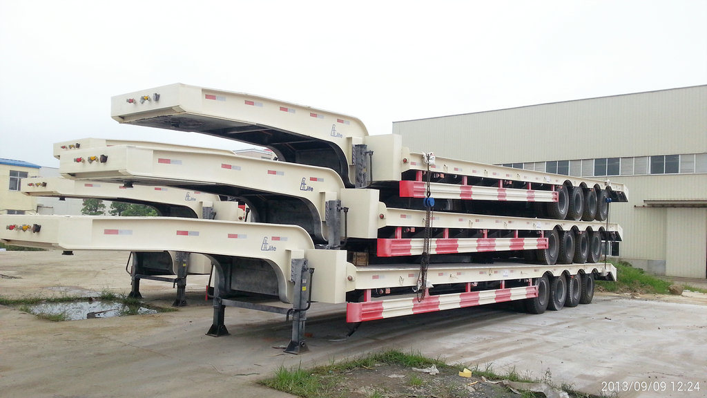 4 Axles Heavy Duty Lowboy (Low Bed) Trailer (Flatbed 11M -16M) 100ton