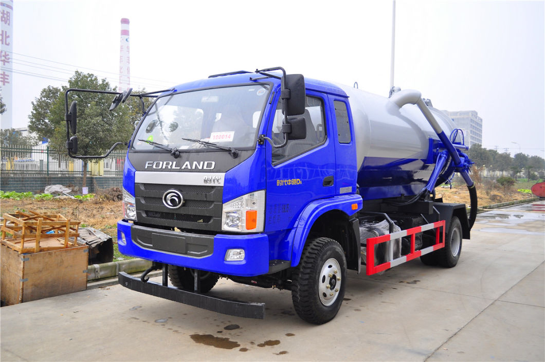 Septic Tank Truck Forland 3000 Liters Mini Fecal Suction Truck Vacuum Tanker Sewer Cleaner