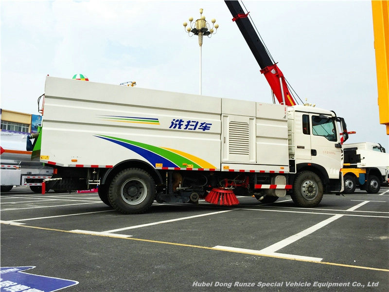 HOWO A7 Outdoor Road Sweeper Truck 8cbm Garbage 2 Cbm Water Stainless Steel 4X2 -Rhd. LHD 5