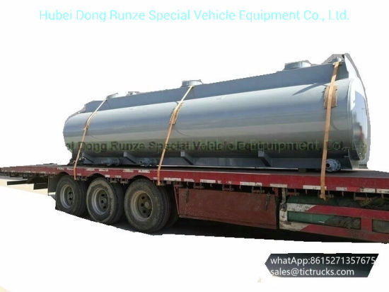 Tank Body Carbon Steel Inner Lined 16mm PE, 15000L-16500L for Hydrochloric Acid Truck Lorry