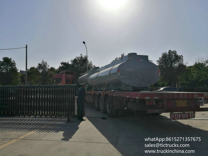 Tank Body Carbon Steel Inner Lined 16mm PE, 15000L-16500L for Hydrochloric Acid Truck Lorry