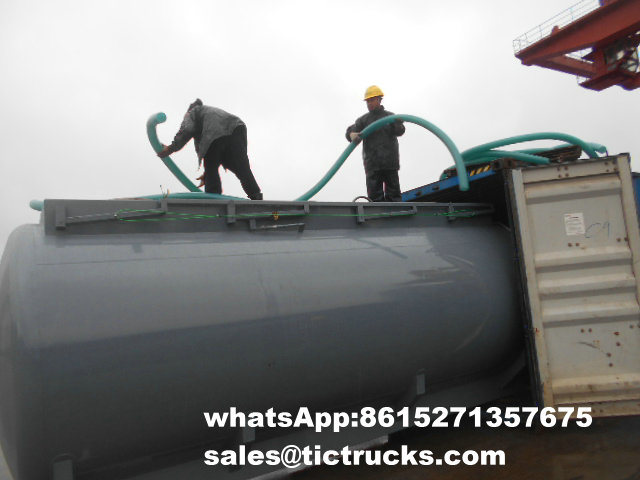 Sodium Hypochlorite Tank Carbon Steel Inner Lined 16mm LLDPE 25, 500L Round Shape for Truck Trailer Mounted Body Built