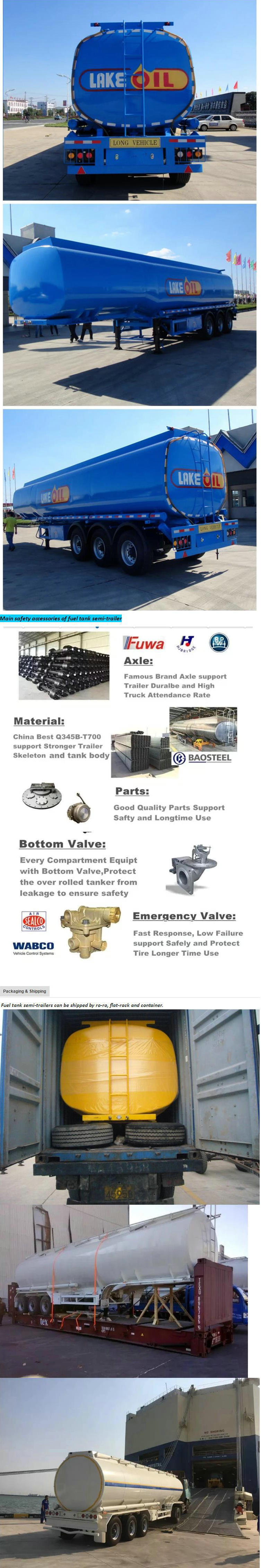 42000L Fuel Tank Trailer (Steel Fuel Tanker Semi-Trailer 3 Axles, 45000L to 54000L)