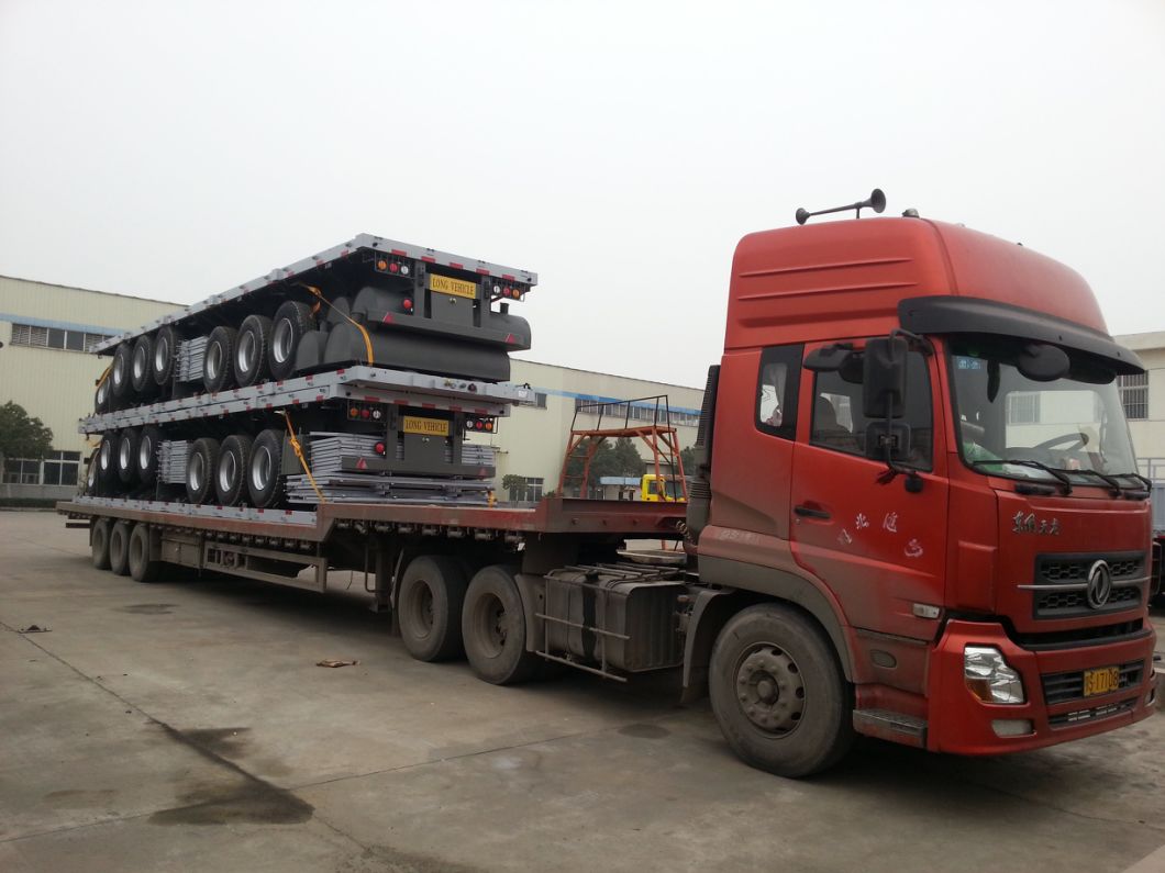 Flatbed Trailer for Cargo Transport Side Wall Removable or 40FT Container 45ton (Multi-Functions)