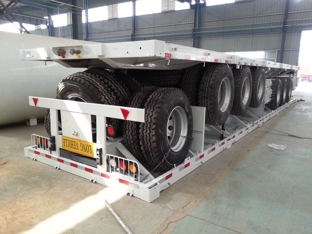 Flatbed Trailer for Cargo Transport Side Wall Removable or 40FT Container 45ton (Multi-Functions)
