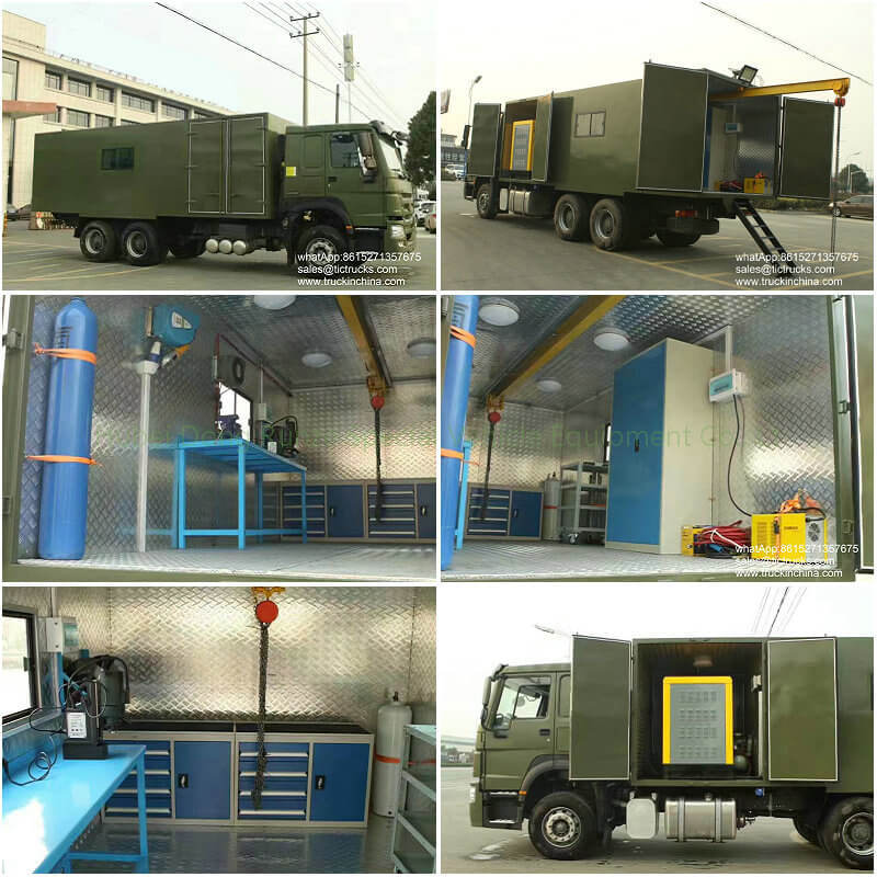 HOWO Mobile Workshop 6X6 off Road Service Trucks Customizing
