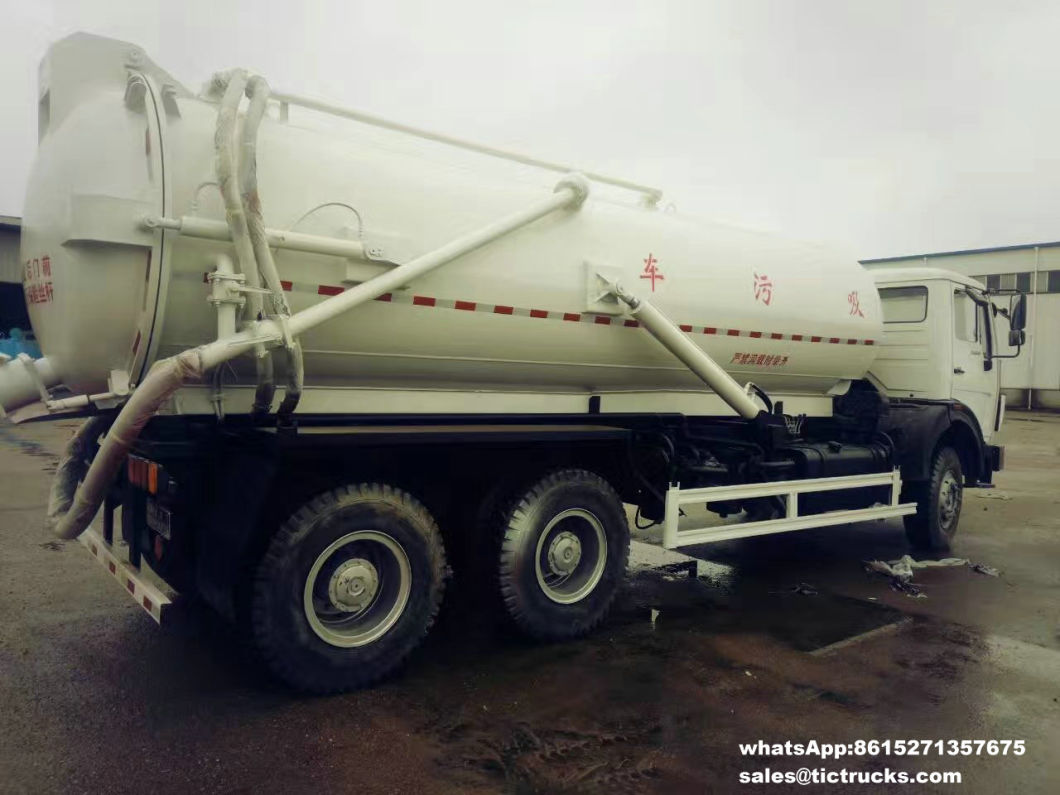 Beiben Septic Vacuum Tank Truck Offroad 18000L Sewage Sludge Tank Body Truck Mounted