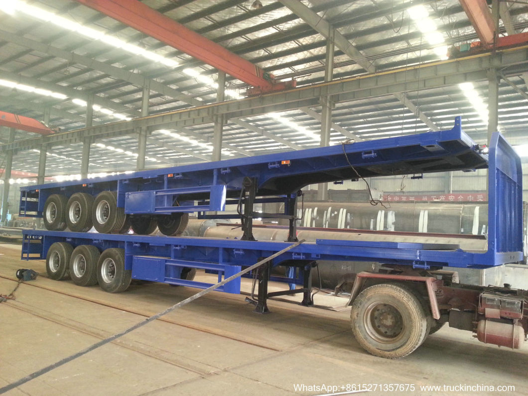40FT Flatbed Container Semi Trailer (Flatbed Container Trailer With Front Board)
