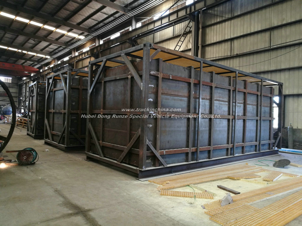 Skid 500 Bbl Frac Tank Steel Lined PE for Oilfield Chemical Contain (Skid With Motor Pump and Reactor Motor Stirring For Mxing HCl Hydrochloric Acid)