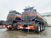 PE Liner 16mm Hydrochloric Acid Tank Trailer 4 Compartments Mounted with PTFE Lined Acid Pump