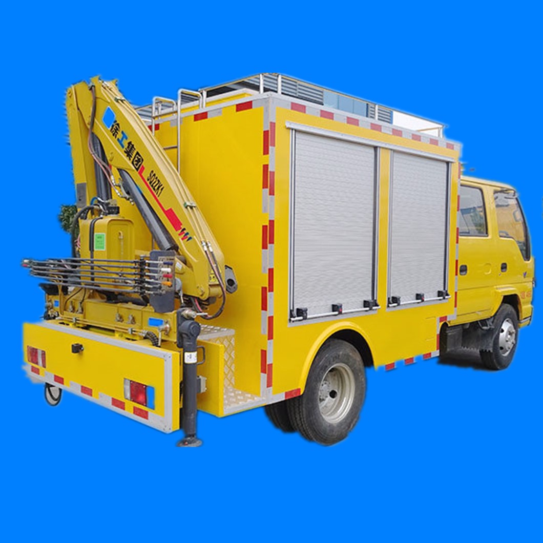 ISUZU Engineering Rescue Truck Mounted with Generator Set 2T Knuckle Crane 