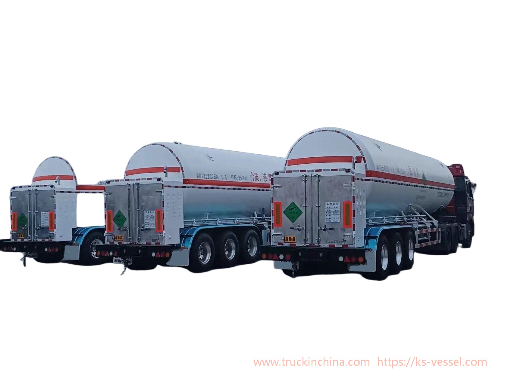 3 Axles 35 M3 26T Cryogenic Liquid Nitrogen Tanker Semi-Trailer 