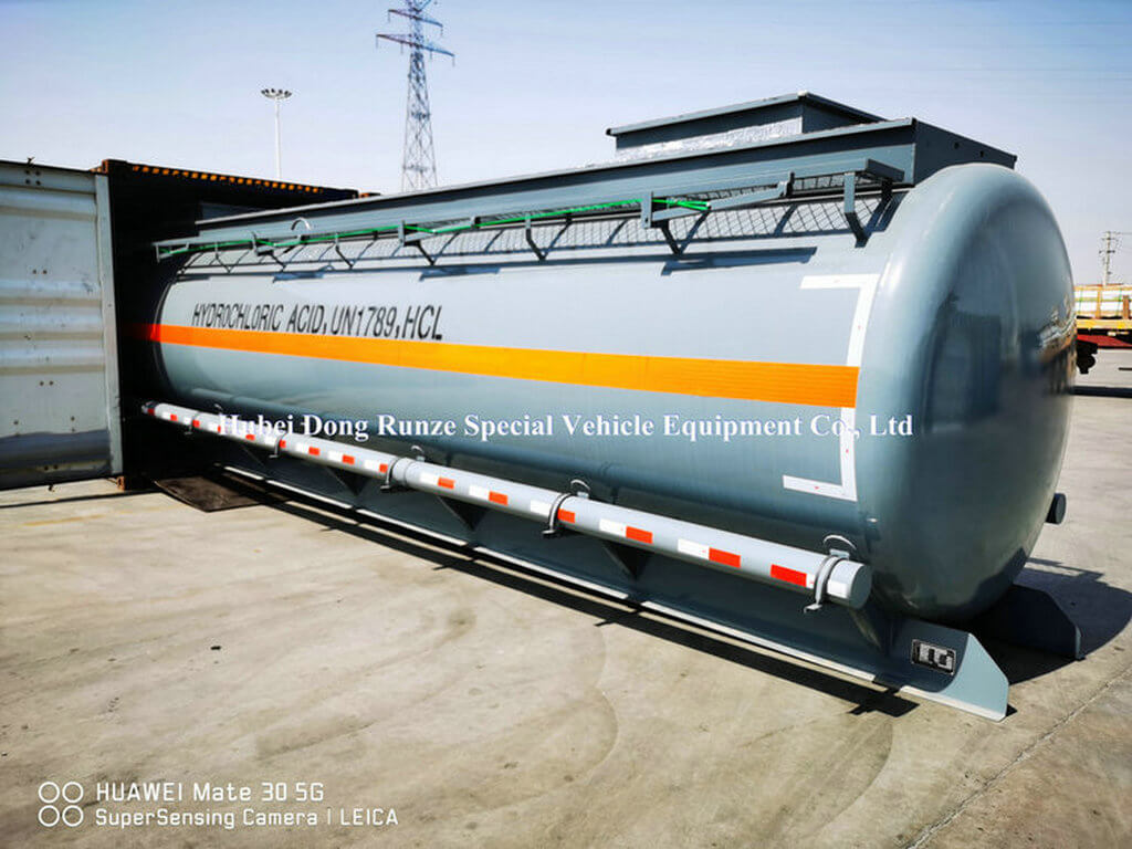  3 Units LDPE Lined Hydrochloric Acid Tank Body 25 m3 For Trailer Mounted to DAMMAM,SAUDI ARABIA 