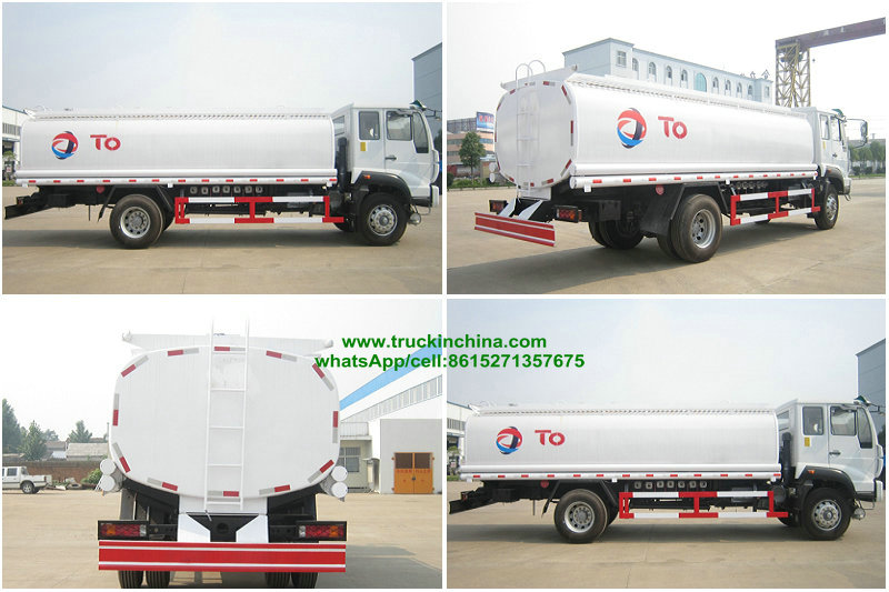 SINOTRUK 4X2 15000L aluminium fuel tank truck for sale