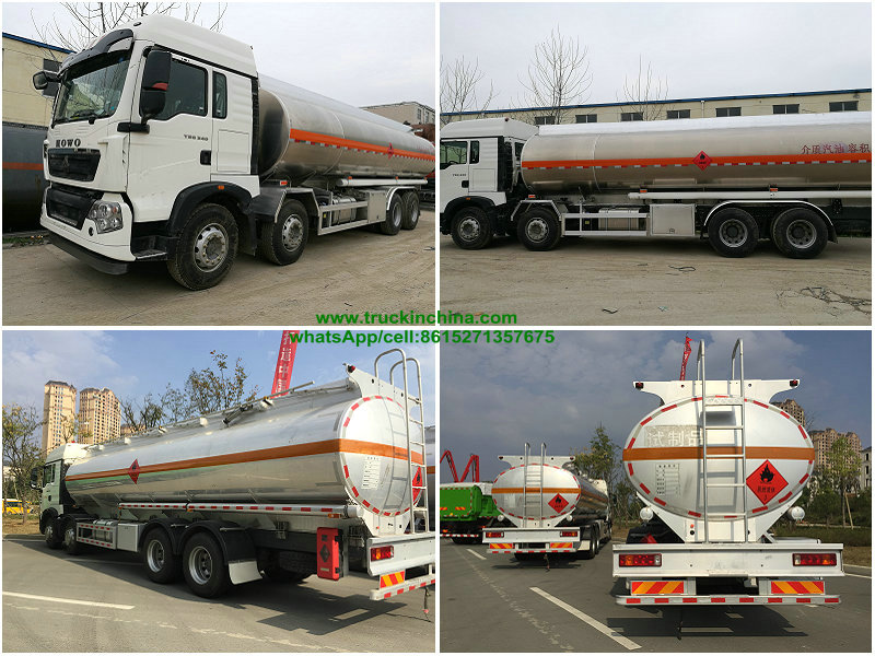 SINOTRUK HOWO 8X4 30000L Aluminium fuel tank truck for sale 