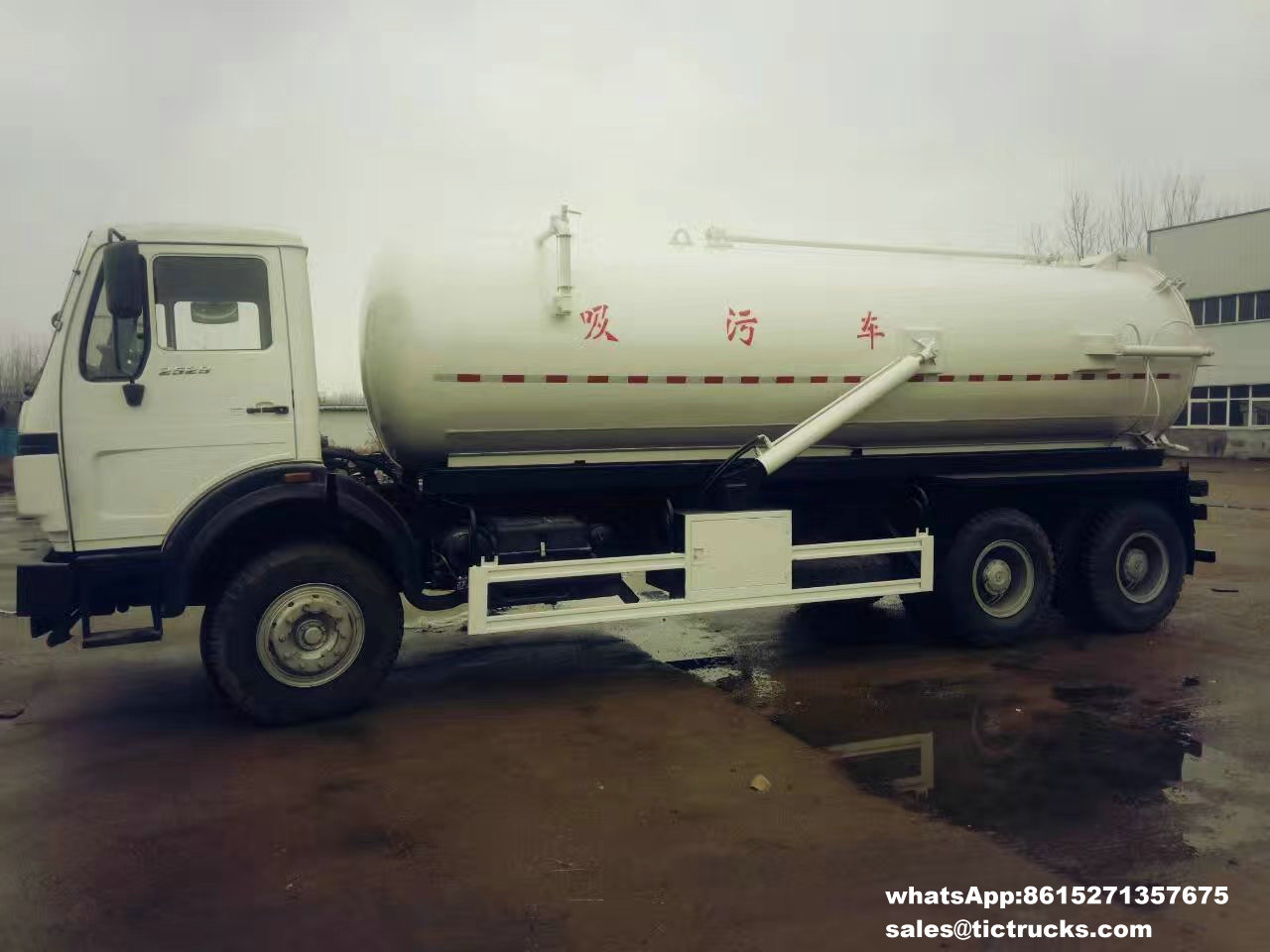 Beiben off road 6x6 vacuum sewage tanker truck for sale