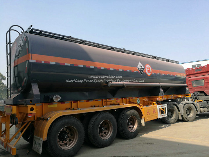 30FT 40FT Hydrochloric Acid ISO Tank Container 26KL -28KL Steel Tank Lined LDPE 16mm