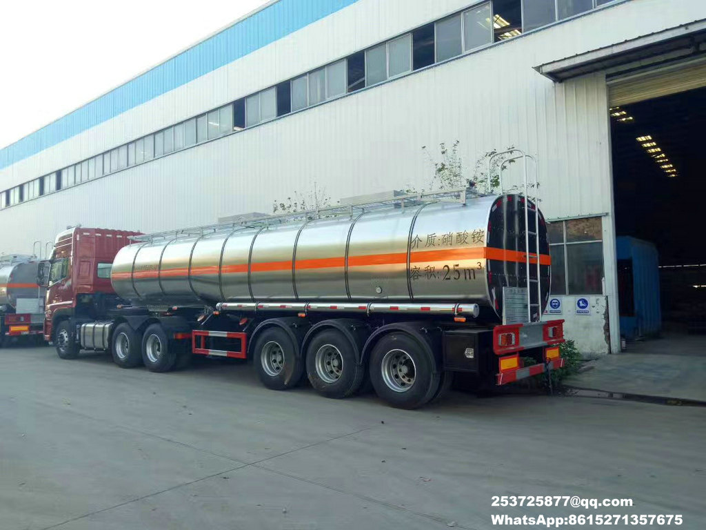 stainless steel 3 axles Ammonium tank trailers 25000liters for sale