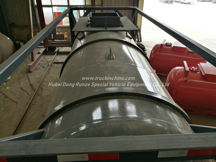 20FT Hydrochloric Acid ISO Tank Container 16KL -20KL Steel Tank Lined LDPE 16mm