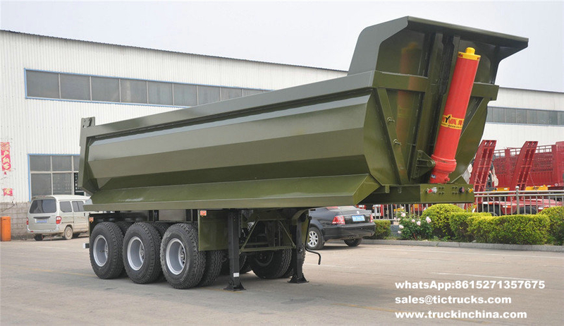 3 axles U-shape Rear Dump Semi-trailer 24cbm ,35CBM