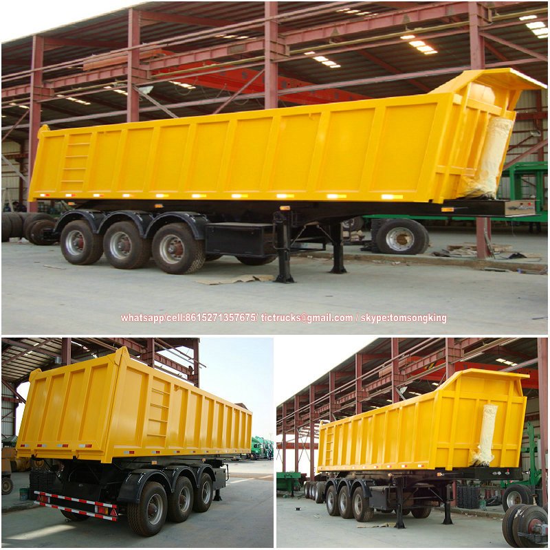 3 axle hydraulic dumper trailer 50 tons Features