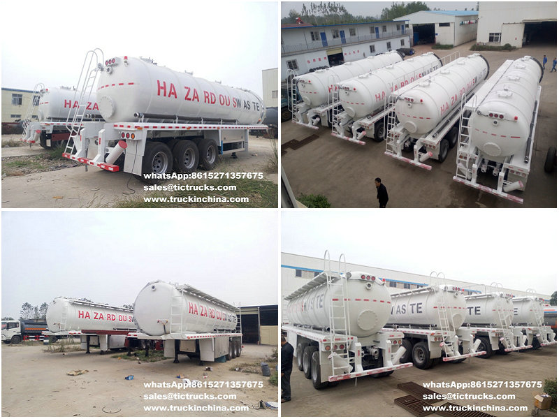 liquid ring Vacuum pump sewage suction tanker semi-trailer 30,000 Liters