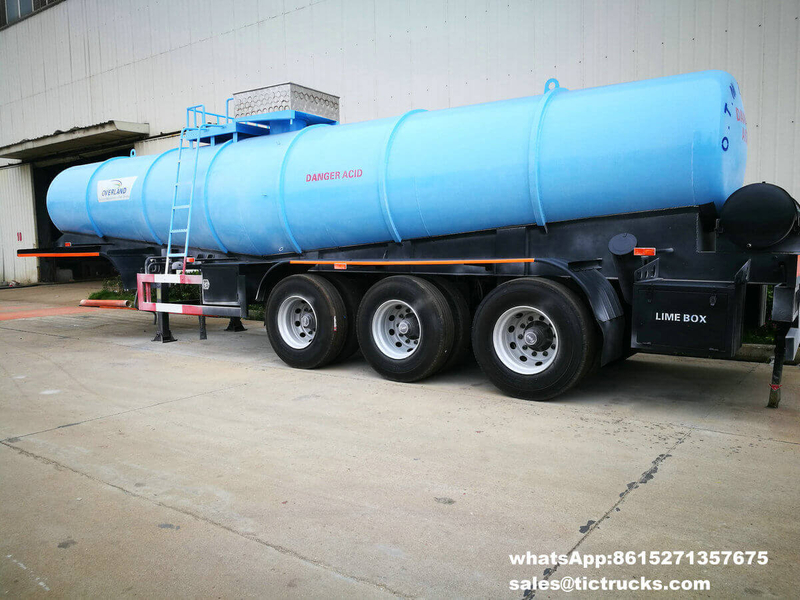 Sulphuric Acid Tanker Trailer V shape 21000L air bag suspension