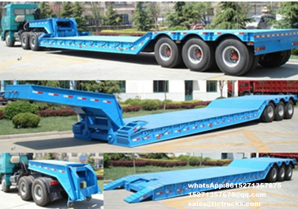 3Axle gooseneck detachable Lowbed Trailer export