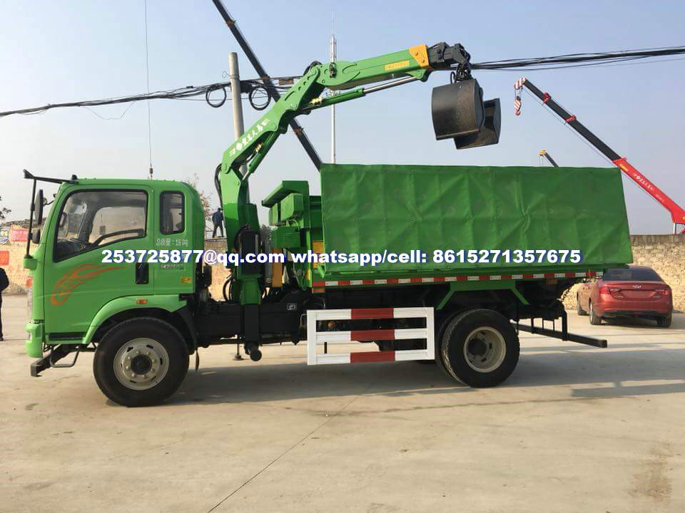 Sino Dredge Truck,Truck Mounted Mud / Wast Steel Grab Crane