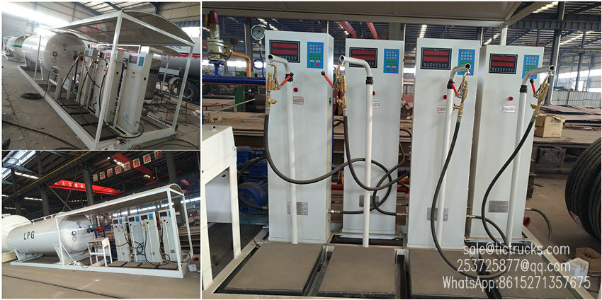 Mobile skid lpg gas plan with 4 digital scales sale price