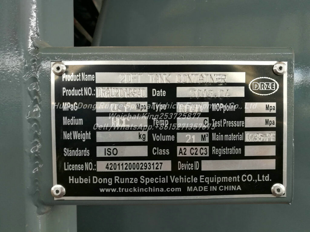 ISOTANK Sodium Hypochlorite-14m3- Tank Container Lined PE