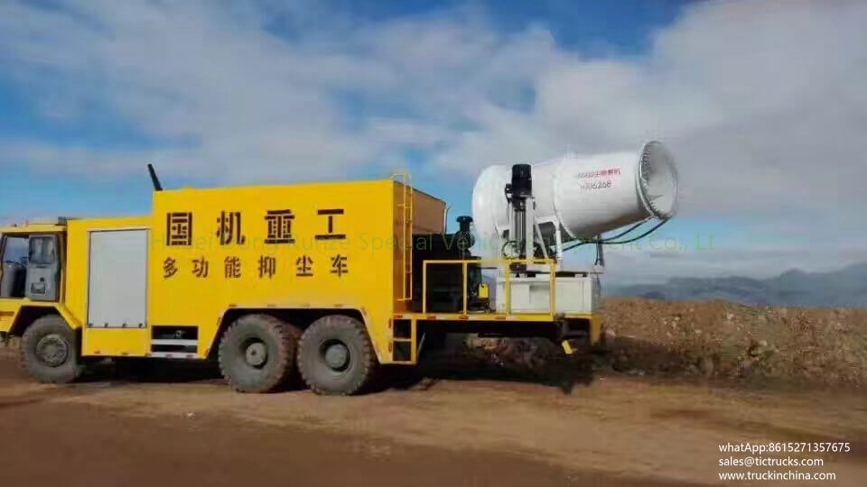 Mine fire fighting truck with fine water spray cannon for dust control 