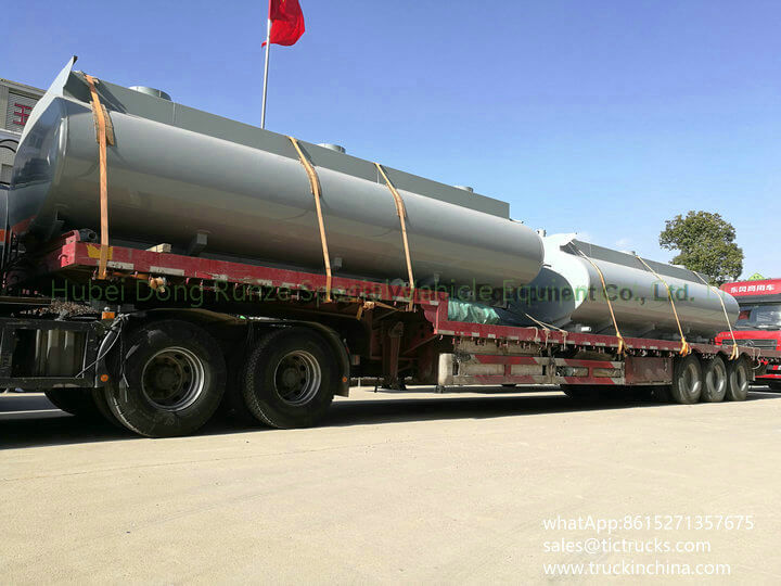 Tank body Carbon steel inner lined 16mm PE, 15000L-16500L for chemical truck lorry Customization