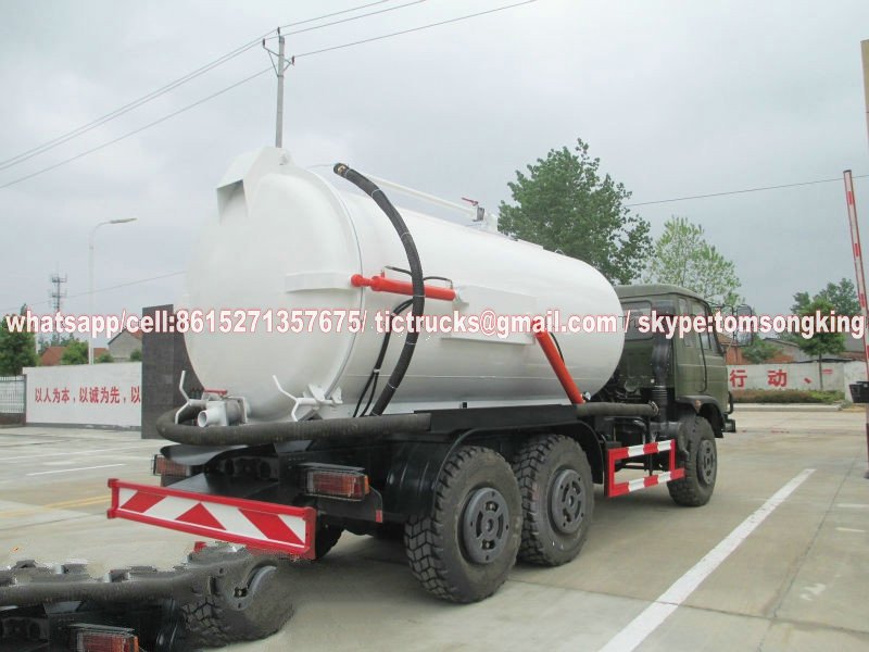 6x6 Off-road dongfeng 8000 Litres Vac Tank Truck export sale price