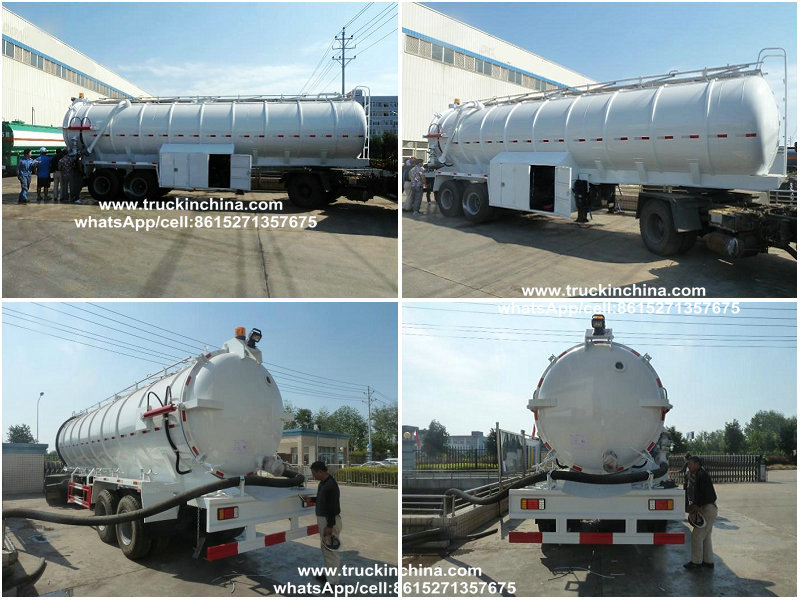 2axles Vacuum Suction Tanker Truck Semi Trailer Volume 30000Liter for Algeria