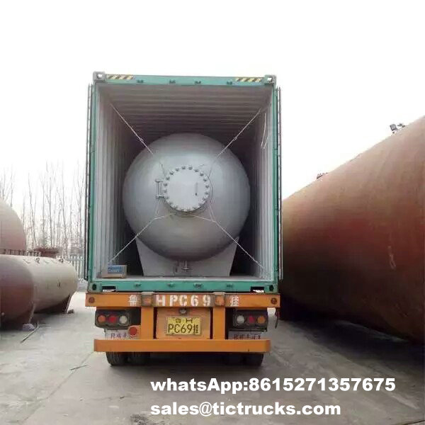 20M3 LPG storage tank loaing into container for export . FOB price $10500