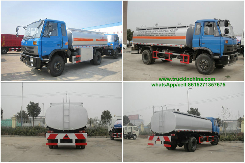 DRZ5141GYYE Dongfeng 15000LRefuelling aluminium oil tank truck 190HP for Sale