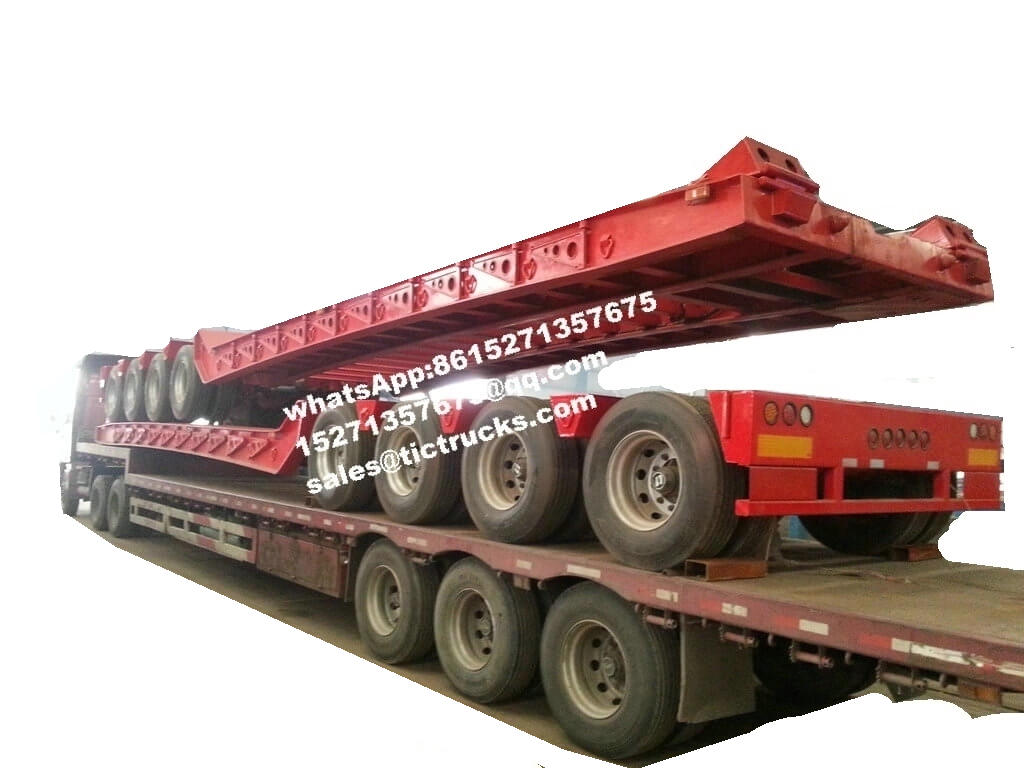 Hydraulic Detachable Gooseneck Lowbed Trailer 4 Axle ,5 Axles ,6 Axles Front Loading With Removable Dolly Trailer 