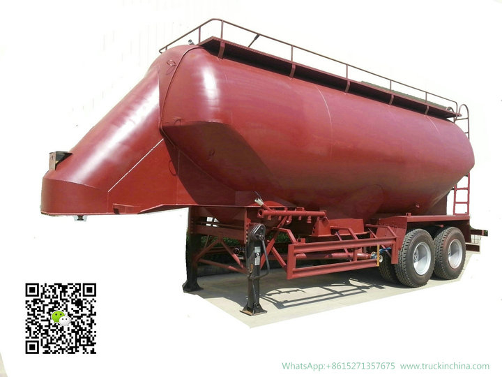 2 Axles Bulk Tanker Trailer for Wheat -Bean Grains Transport Silo Tank Capacity 35cbm