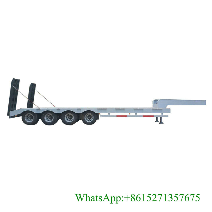 80T 4 Axles Lowbed Semi Trailer 13.5M