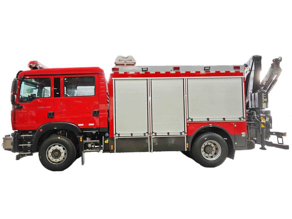 Howo Sitrak C5H Heavy Rescue Fire Truck with Crane Lighting and Power System